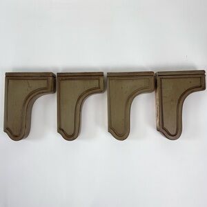 Decorative Wood Wall Corbels Set Of 4 Weathered Green Finish Shelf Rod Holder